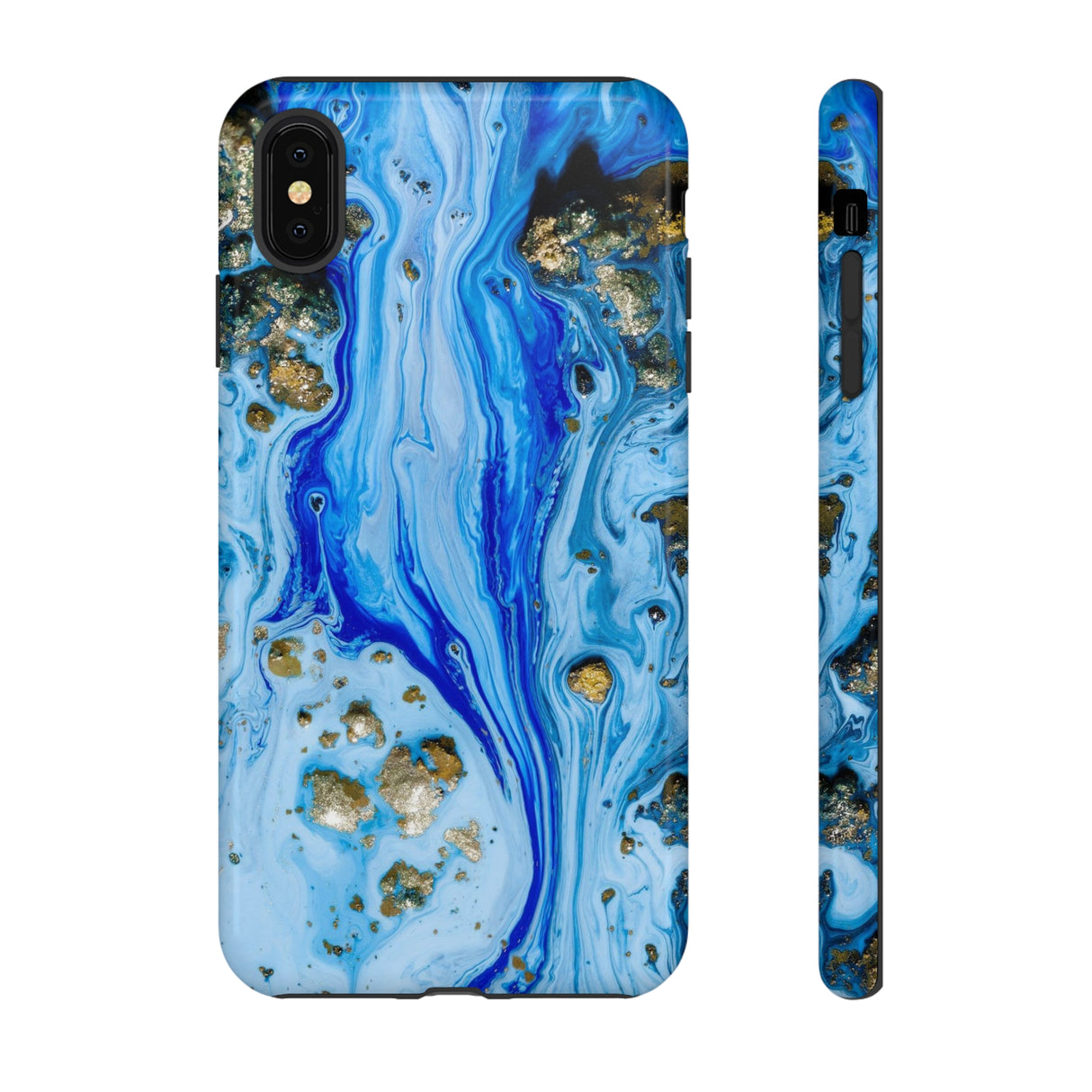 Blue Ice Ink Art iPhone Case (Protective) iPhone XS MAX Glossy Phone Case