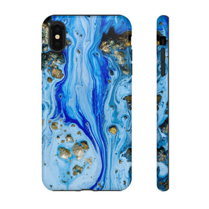 Blue Ice Ink Art iPhone Case (Protective) iPhone XS MAX Glossy Phone Case