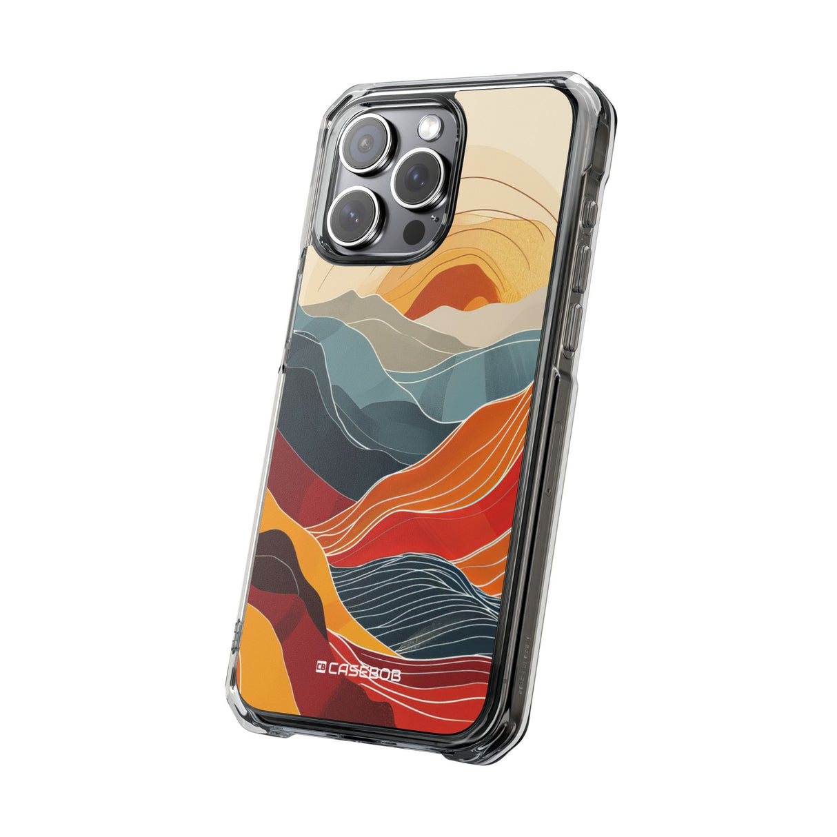 Sunset Waves - Phone Case for iPhone (Clear Impact - Magnetic)