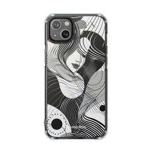 Fluid Noir Rhythm – Handyhülle für iPhone (Clear Impact – Magnetisch) 