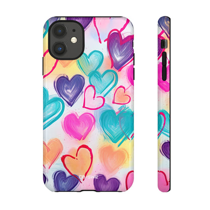 Hearts Dance Playfully - iPhone Case