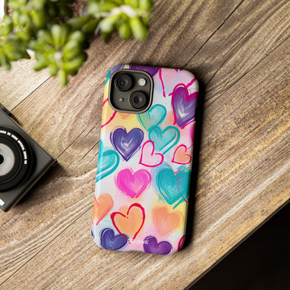 Hearts Dance Playfully - iPhone Case