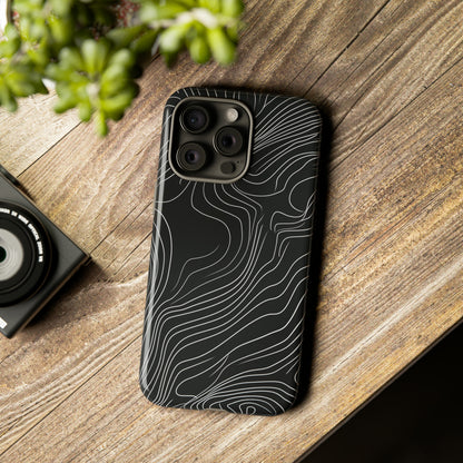 Mancho Grey Lines Abstract Case - Protective Phone Case