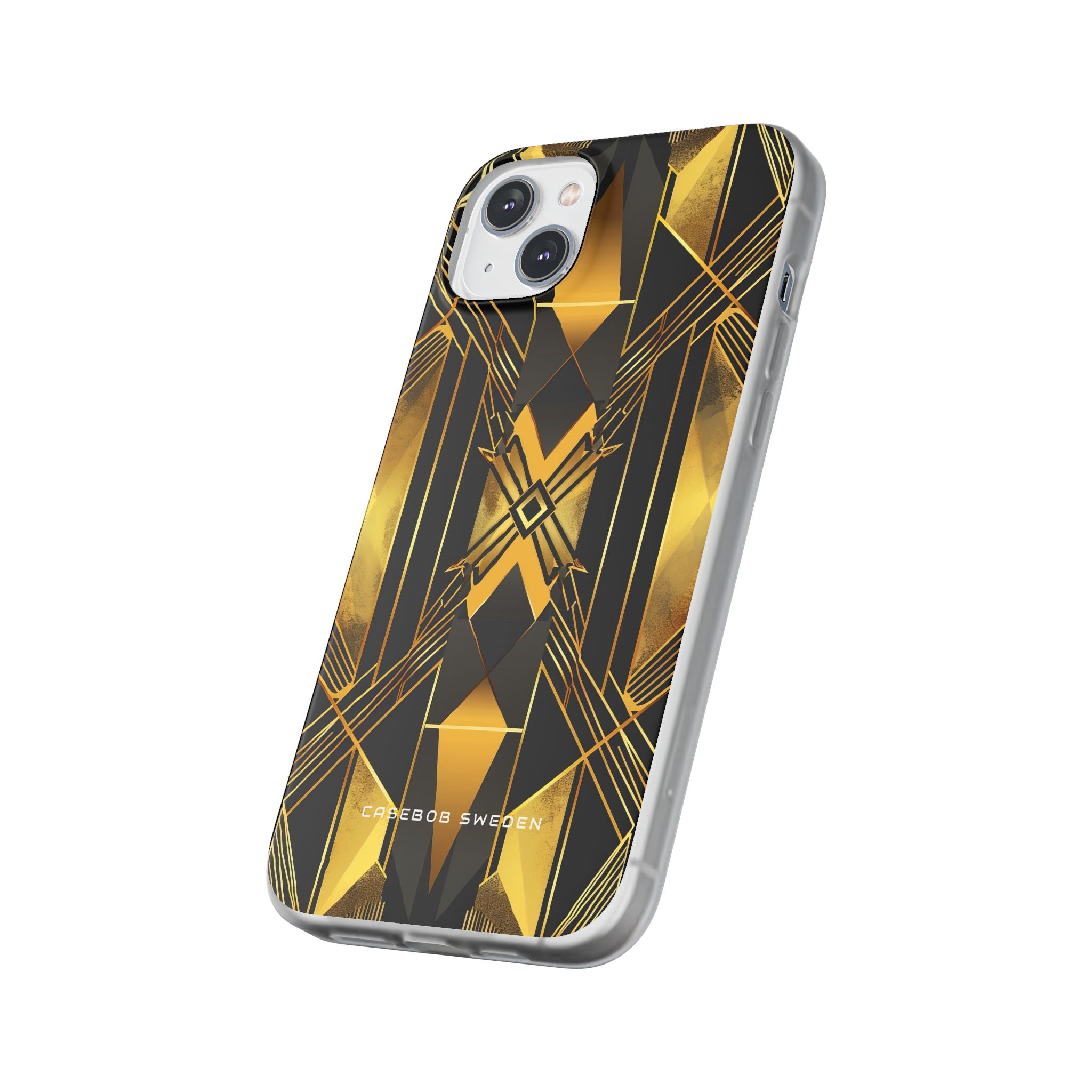 Golden Geometric Elegance iPhone 14 - Flexi Phone Case