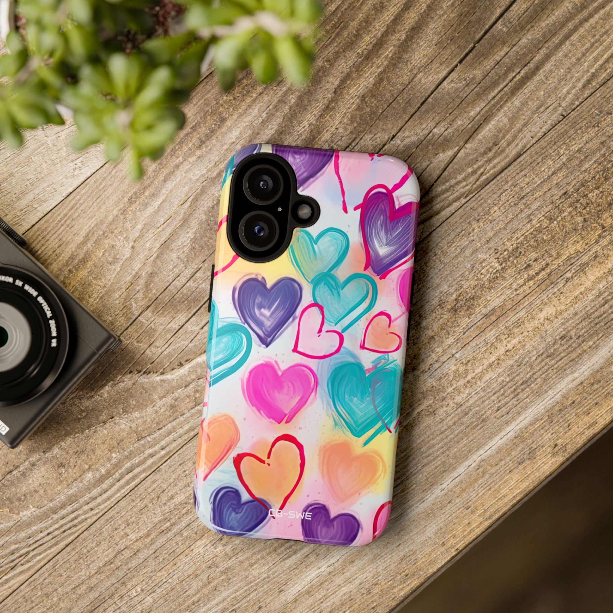 Hearts Dance Playfully - iPhone Case