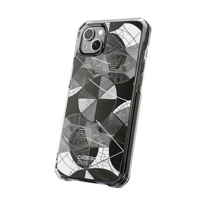 Monochrome Circle Maze iPhone 14 - Impact Clear+