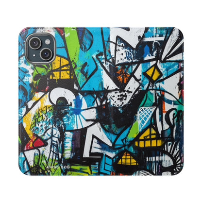 Bold Shapes Blue - iPhone 15 Plus Case - Wallet