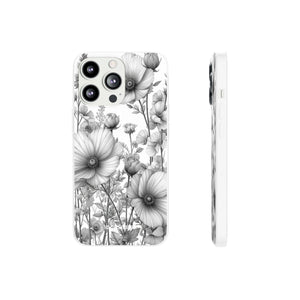 Monochrome Flora | Flexible Handyhülle für iPhone