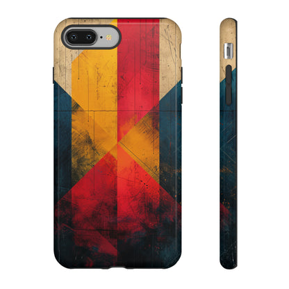 Center Point Bright Red Geometry - Protective Phone Case