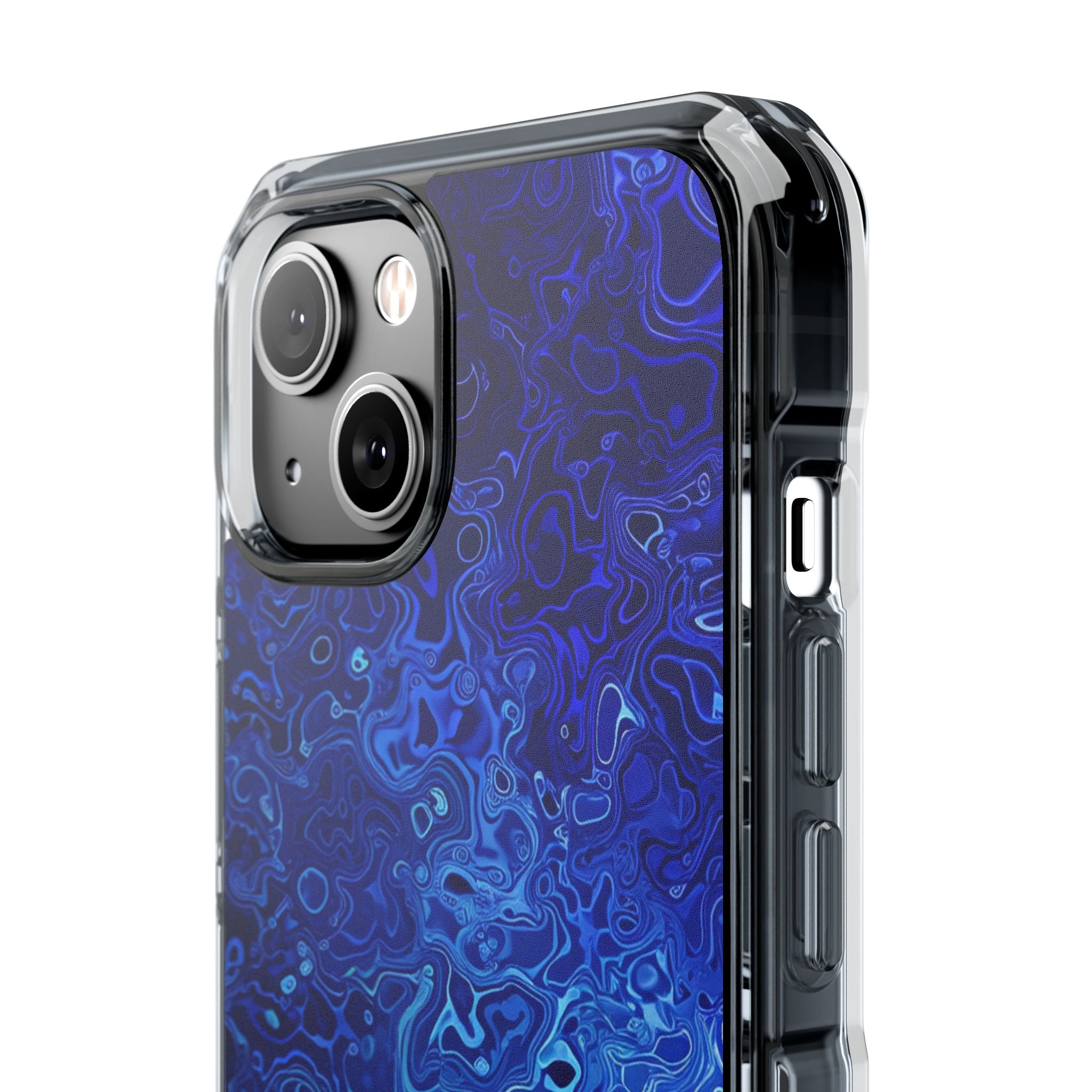 Swirling Blue Currents iPhone 14 - Impact Clear+