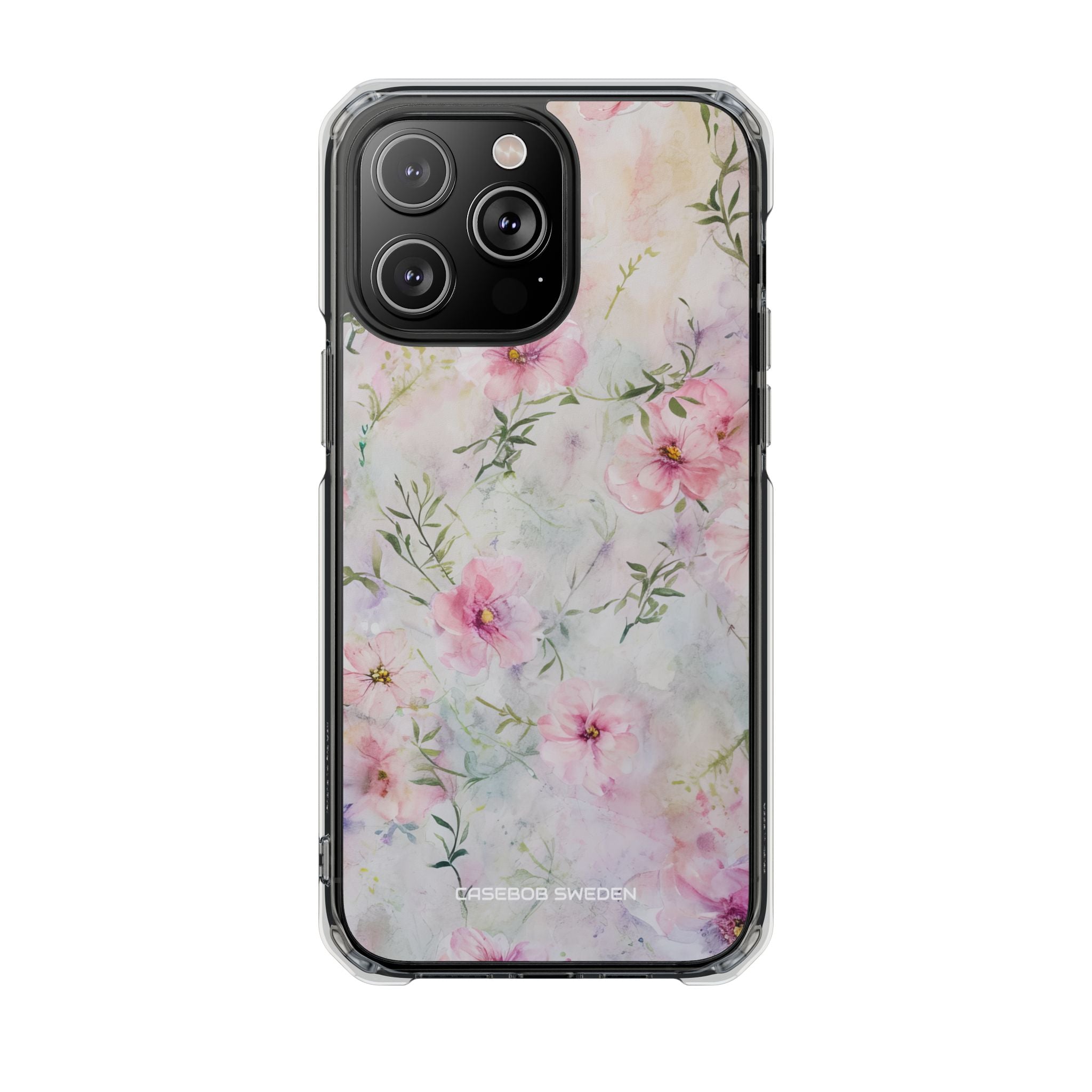 Pink Floral Watercolor Decor - Clear Impact iPhone 14 Phone Case