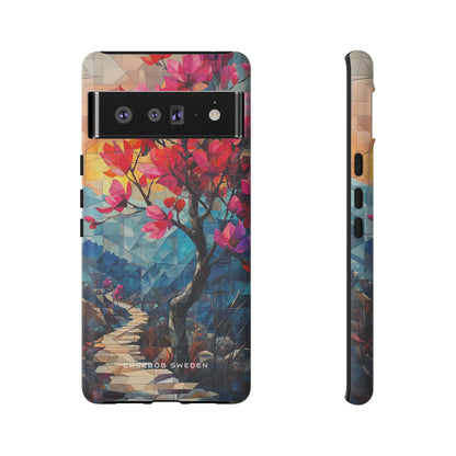 Vibrant Geometric Tree Landscape Google Pixel 6 - Tough Phone Case