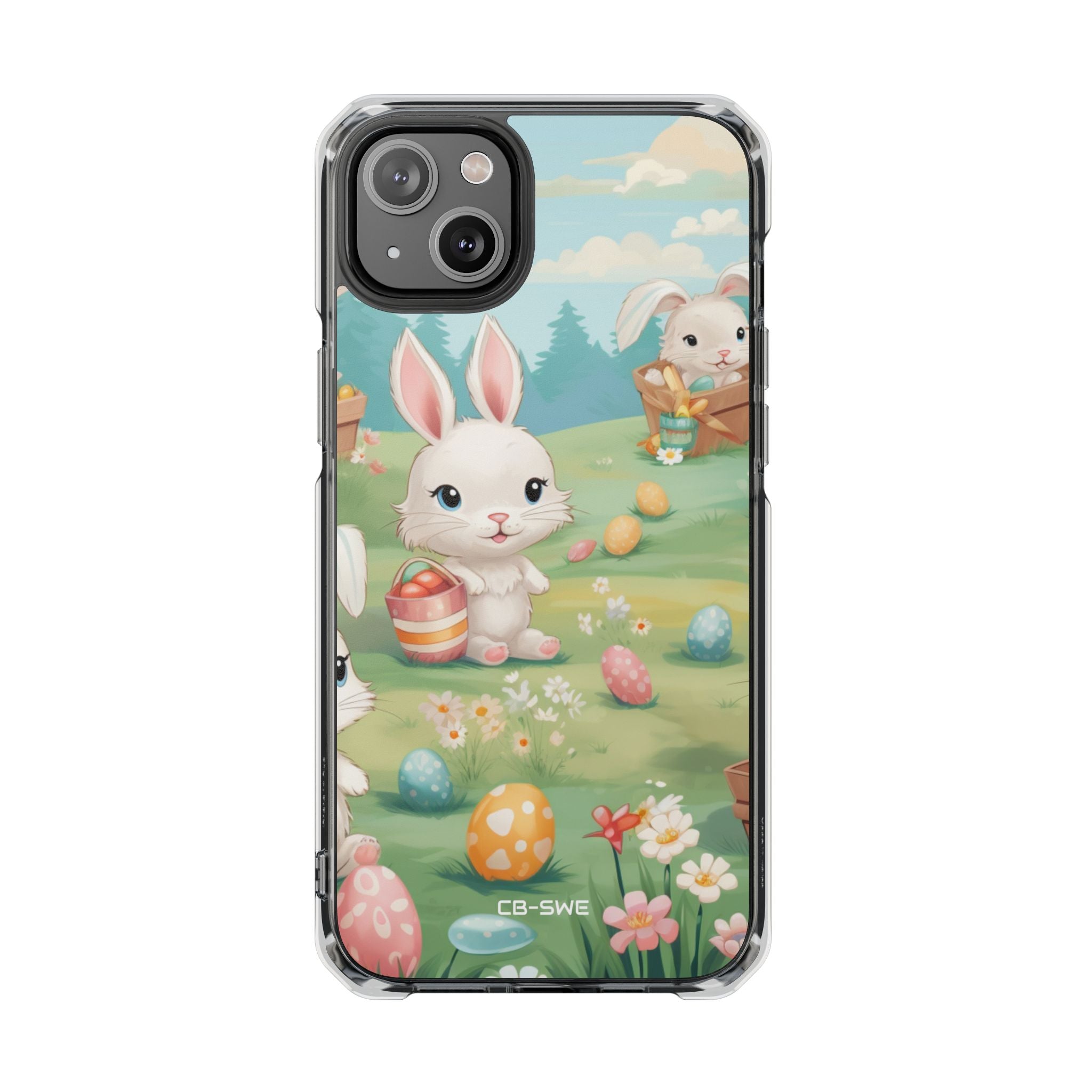 Bunnies Hunt Eggs iPhone Case - Impact