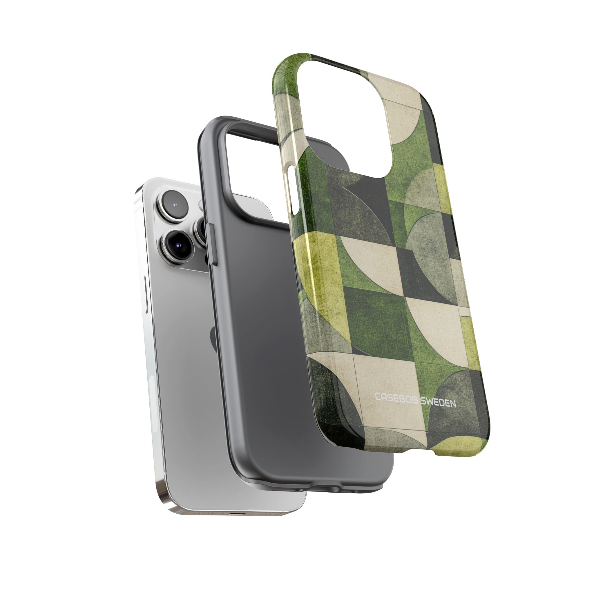 Green Geometric Harmony - Tough iPhone 14 Phone Case