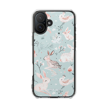 Whimsical Bunny Blossom - Clear Impact iPhone 16 Phone Case