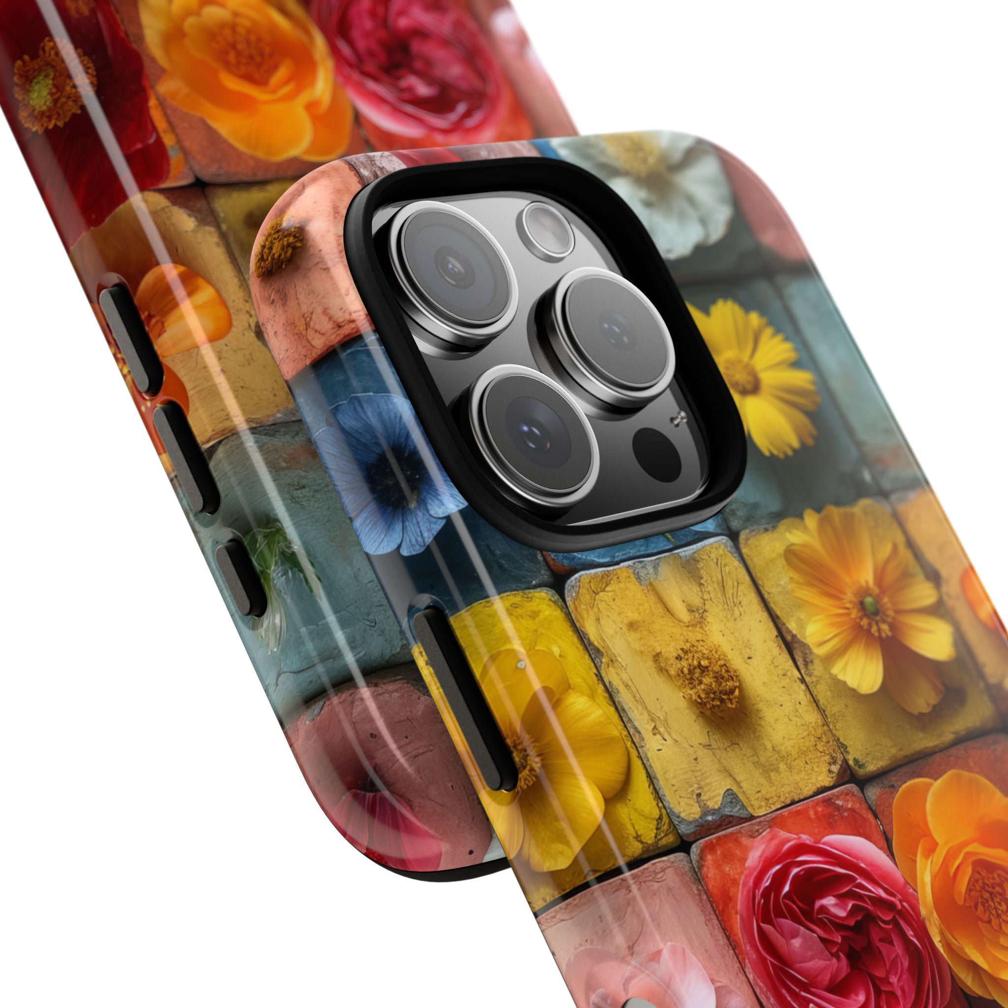 Vibrant Floral Tiles - Tough iPhone 16 Phone Case