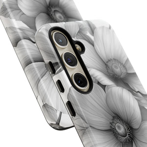 Botanical Elegance in Grayscale - For Samsung S24