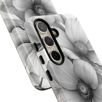 Botanical Elegance in Grayscale - For Samsung S24