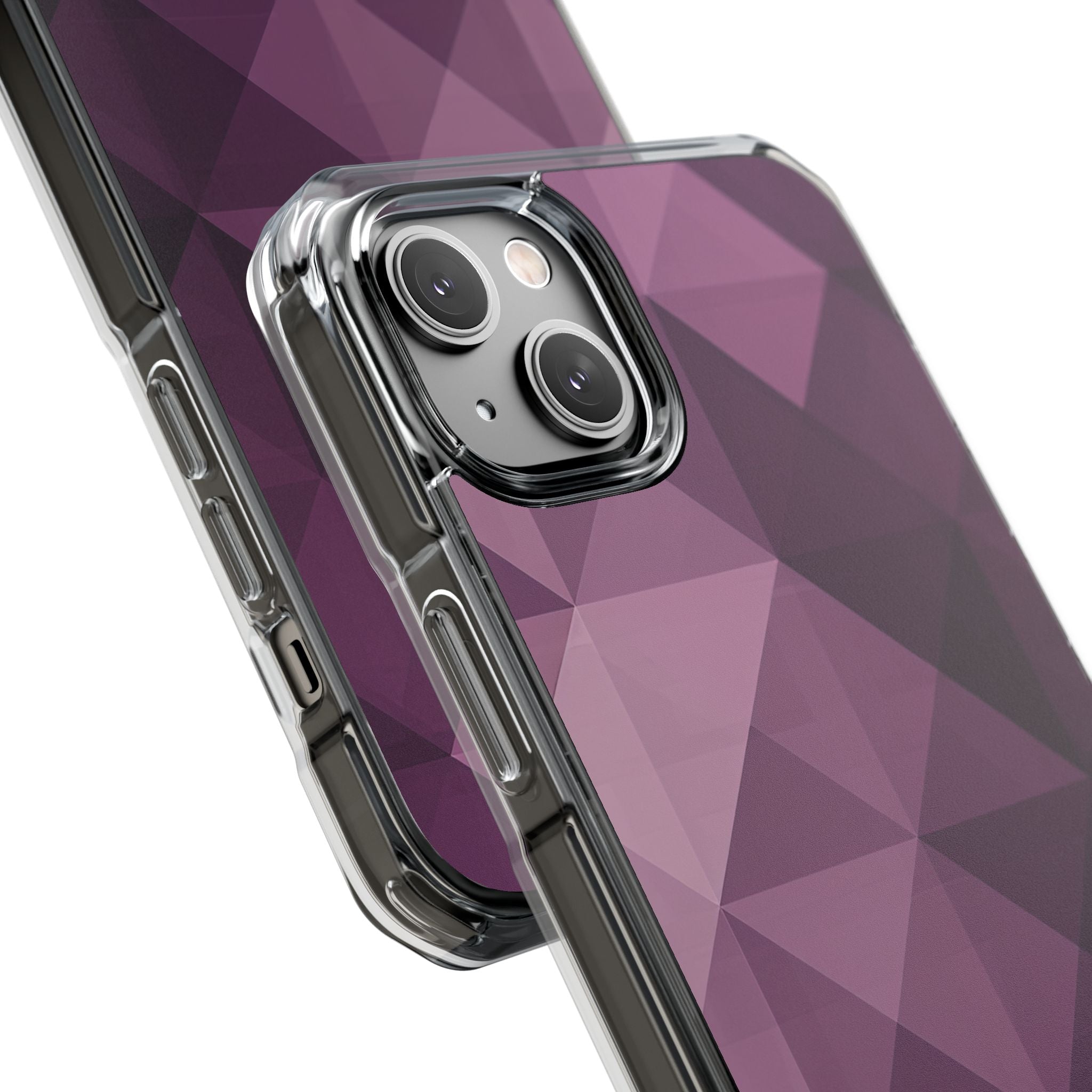 Paarse geometrische mozaïek iPhone 14 - Impact Clear+