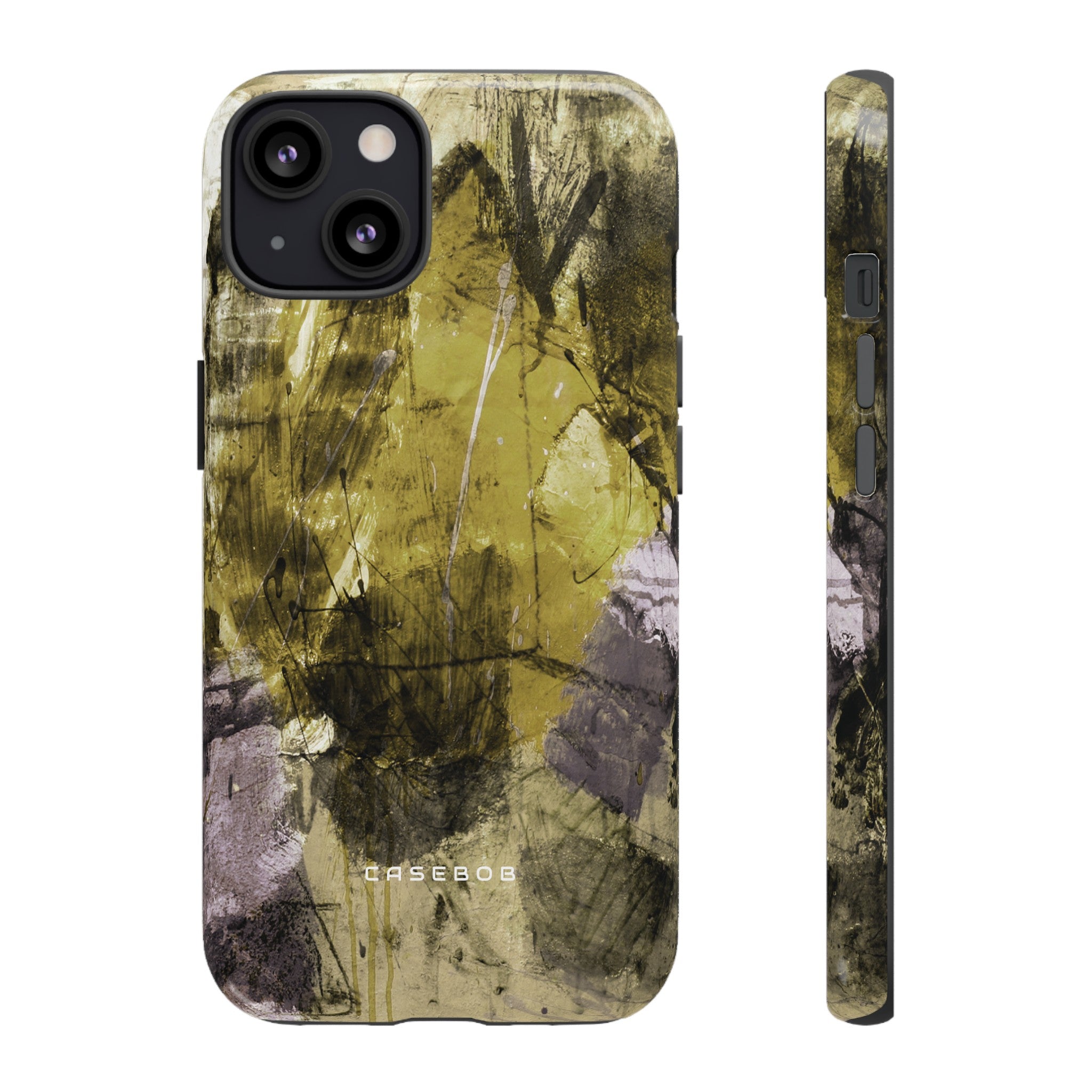 Yellow Grunge Art Phone Case - Protective Phone Case