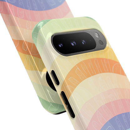 Pastel Rainbow Bands Google Pixel 9 Pro XL Case - Tough