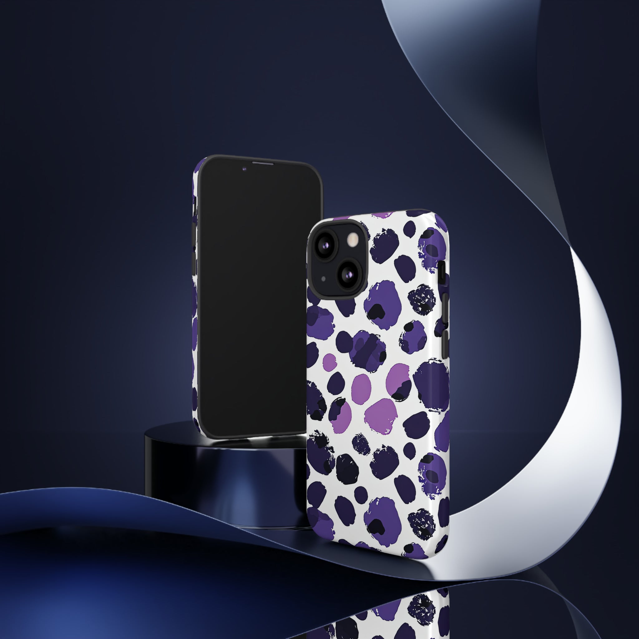 Purple Dots Abstract Minimal Case - Protective Phone Case