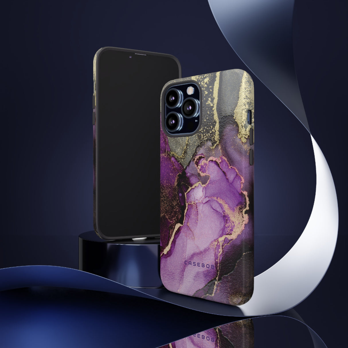 Purple Marble & Gold Phone - Protective Phone Case