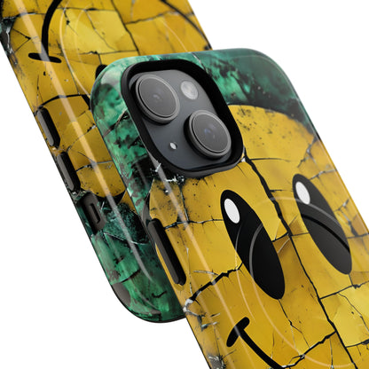Cracked Smiley iPhone 15 Case - Tough+