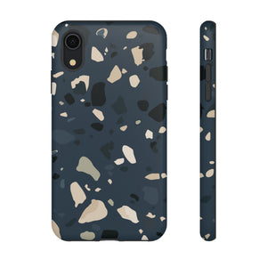 Dark Blue Terrazzo - Protective Phone Case