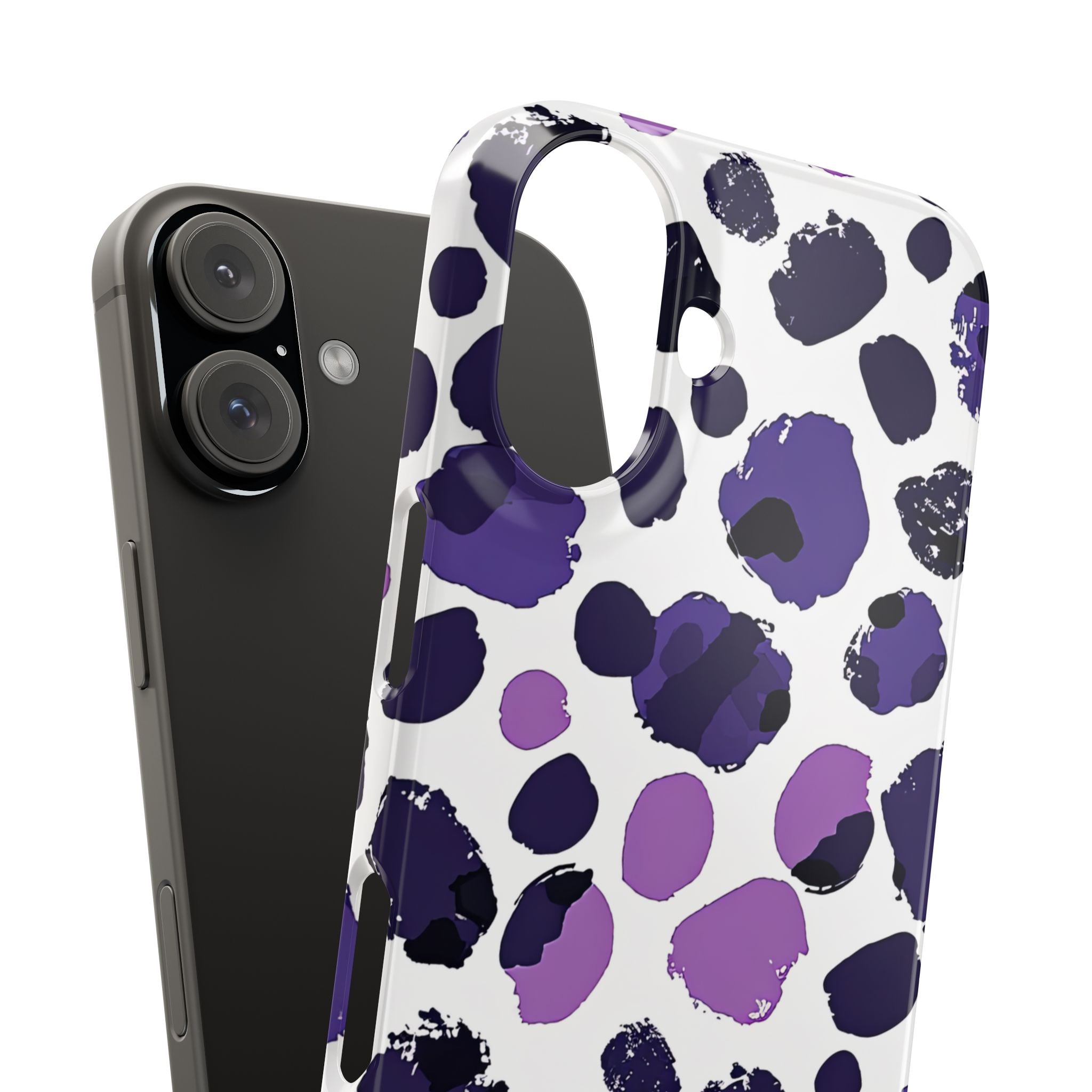 Purple Inkblots iPhone 16 - Slim Phone Case