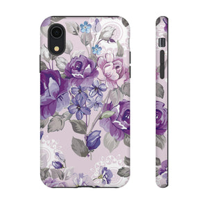 Beautiful vintage purple flower iPhone case (Protective) - Protective Phone Case