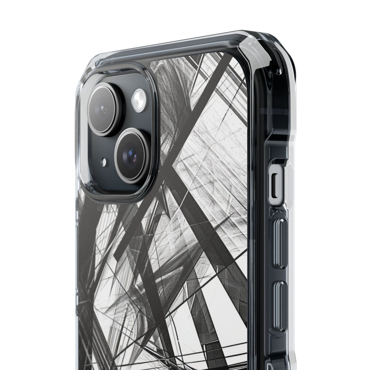 Monochrome Chaos - Phone Case for iPhone (Clear Impact - Magnetic)