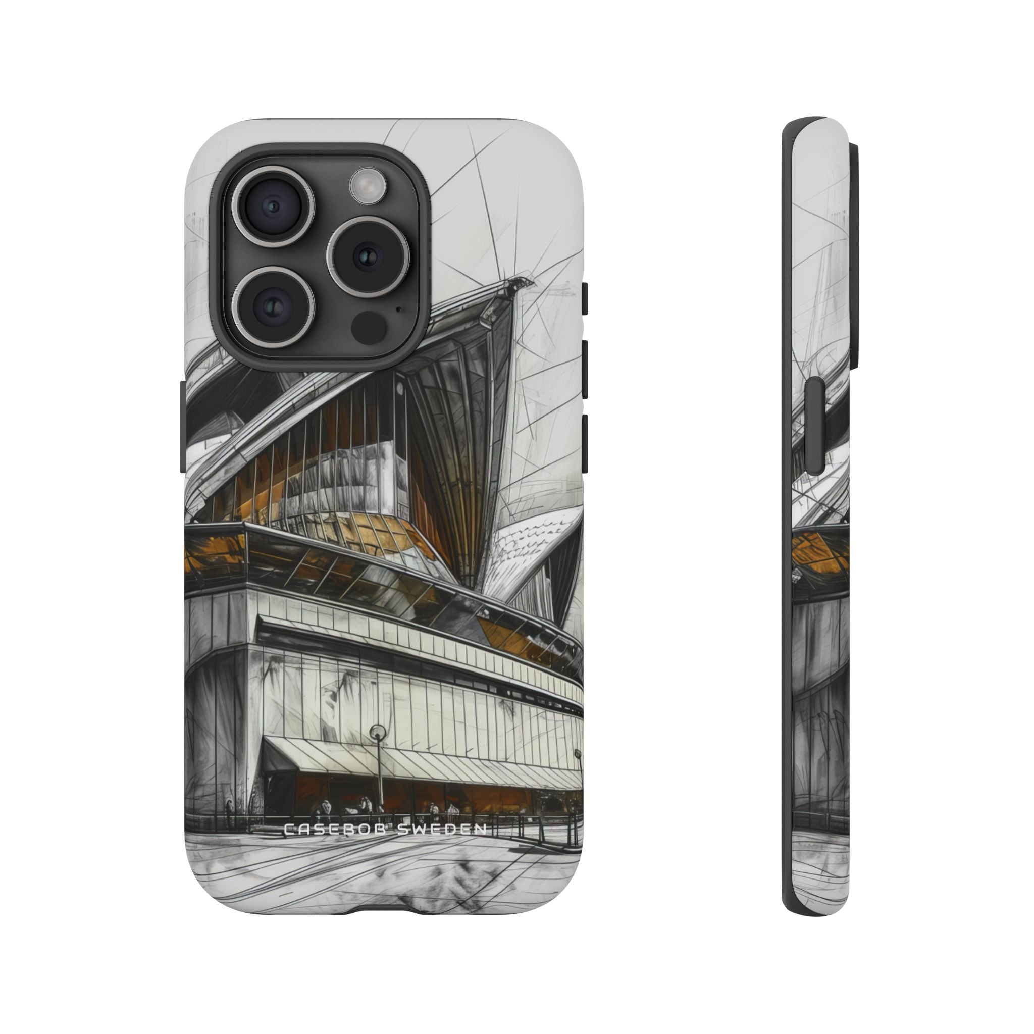 Architectural Curves in Line Formation iPhone 15 - Tough Phone Case