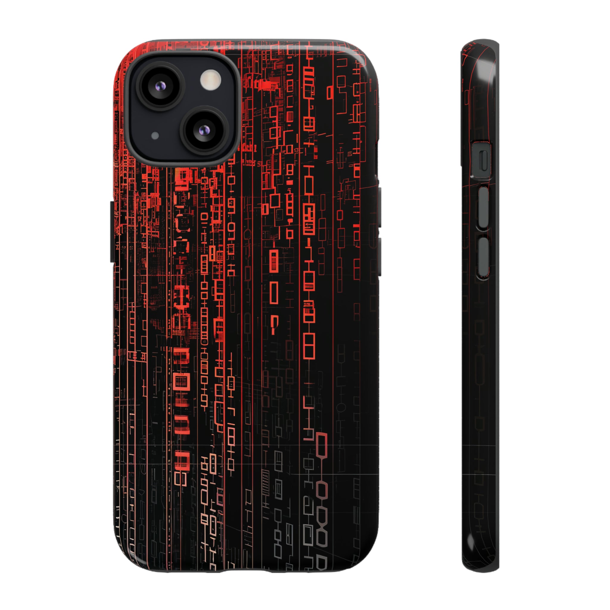 Digital Shield: Red Gradient - Protective Phone Case