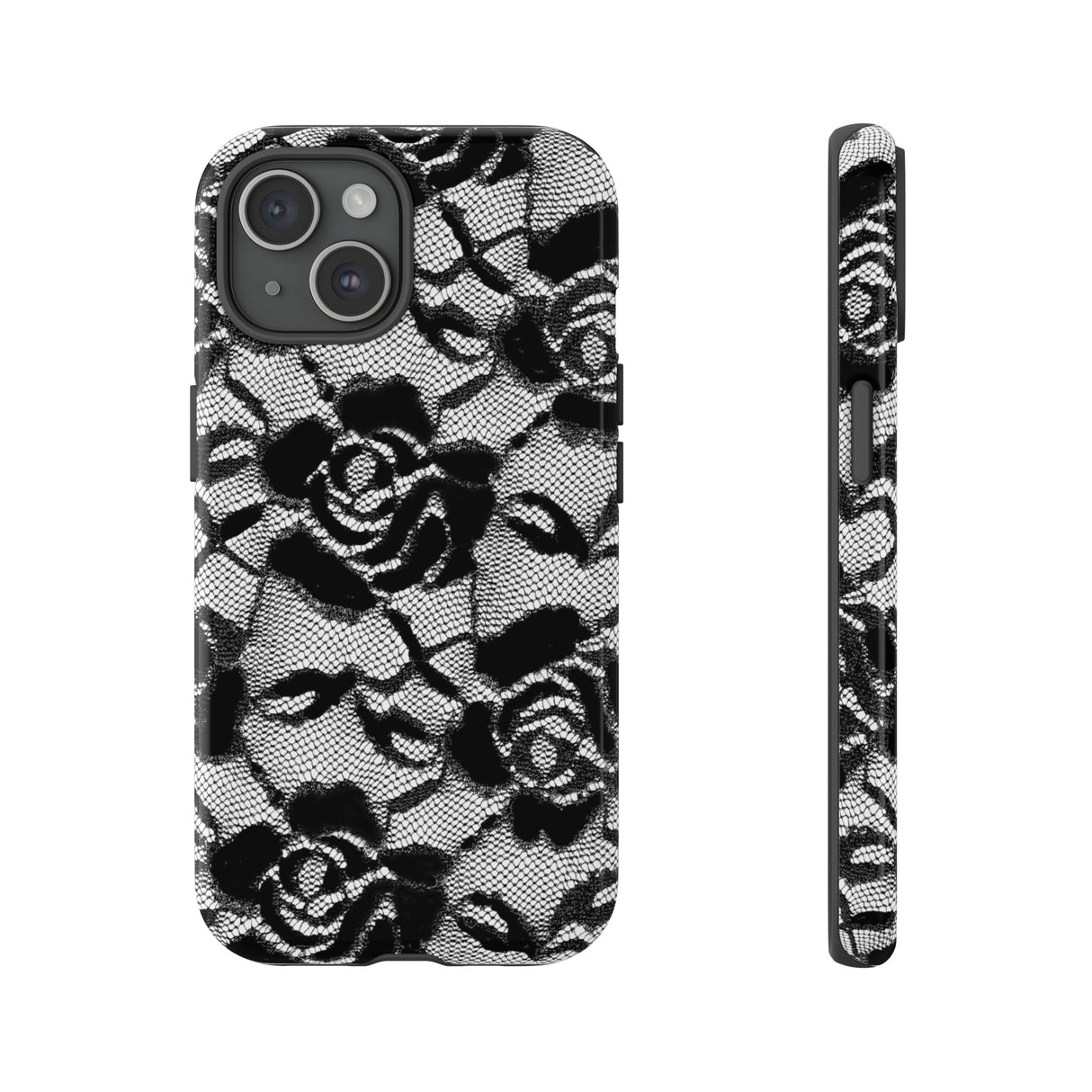 Black Rose Lace Gothic Flower - Protective Phone Case