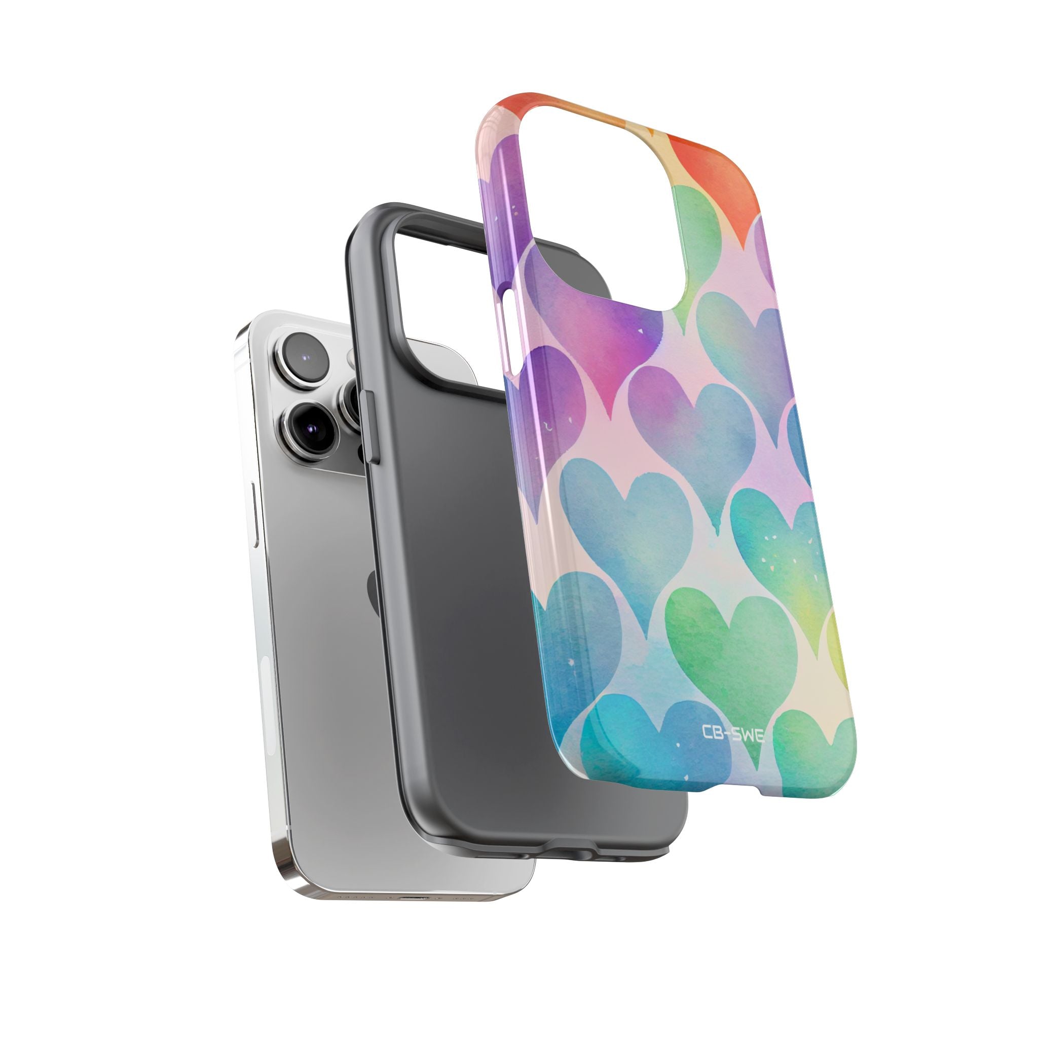 Watercolor Heart Symphony - iPhone Case