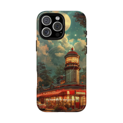 Vintage Moonlit Diner Fantasy iPhone 16 | Tough+ Phone Case