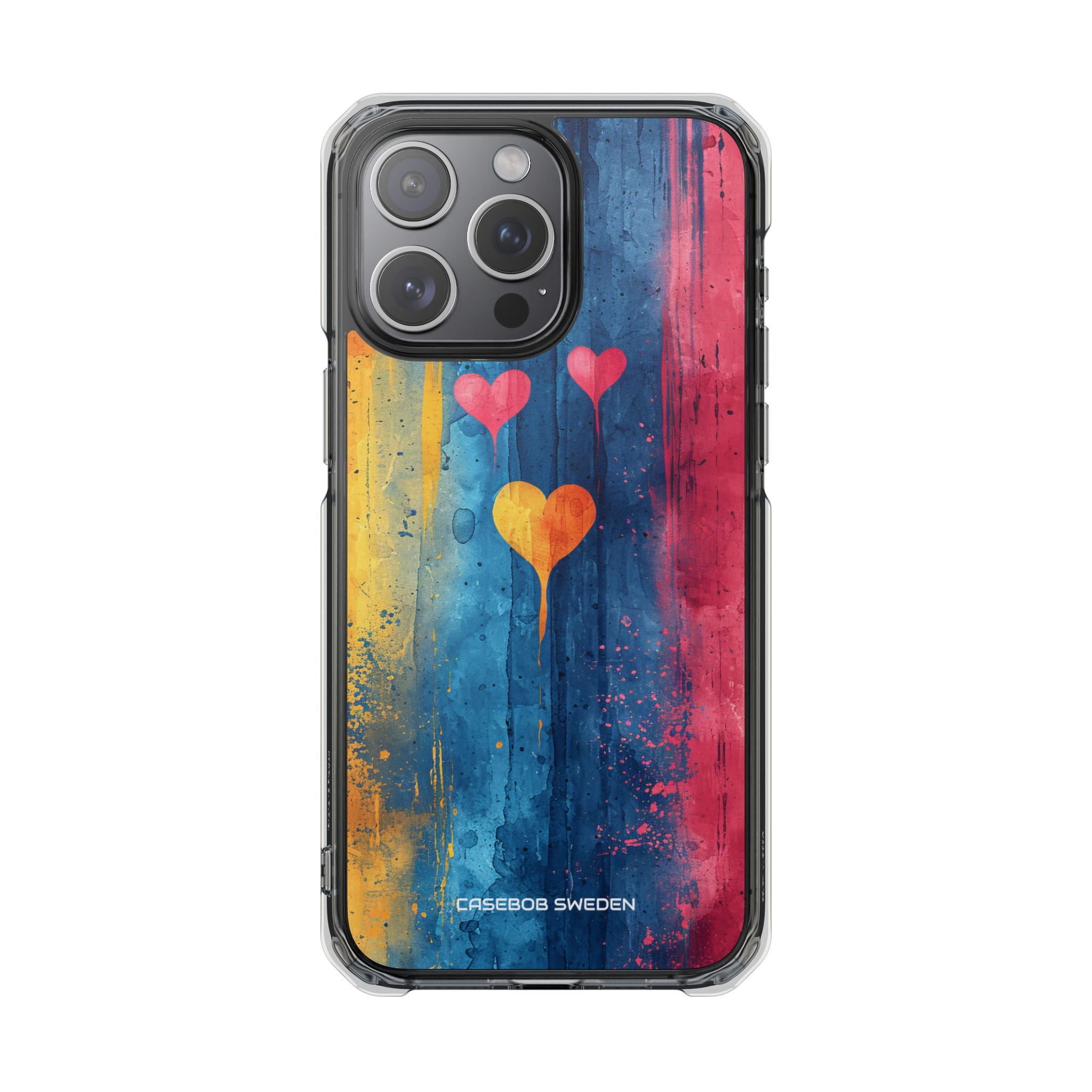 Hearts Watercolor Art - Clear Impact iPhone 15 Phone Case