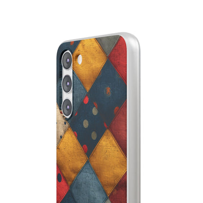 Blue Red Patchwork - Flexi Samsung S23 Phone Case