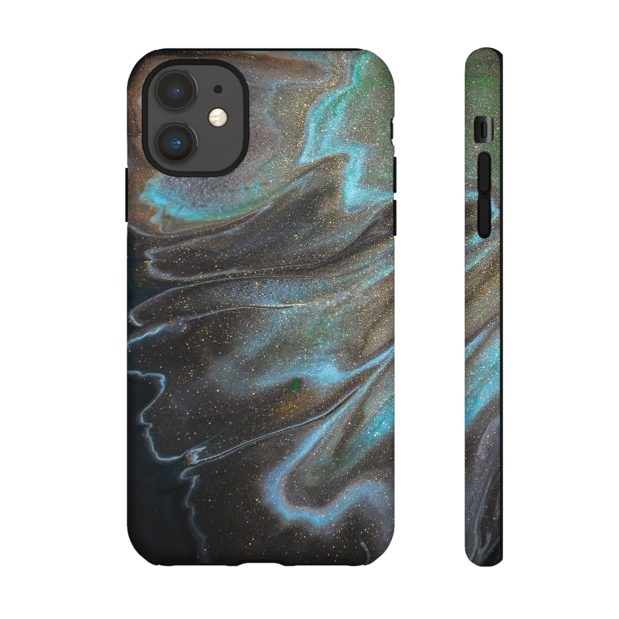 Smaragd Glitter Ink Art iPhone Case (Protective) iPhone 11 Matte Phone Case