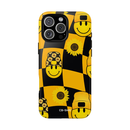 Joyful Checkered Smiles - iPhone Case