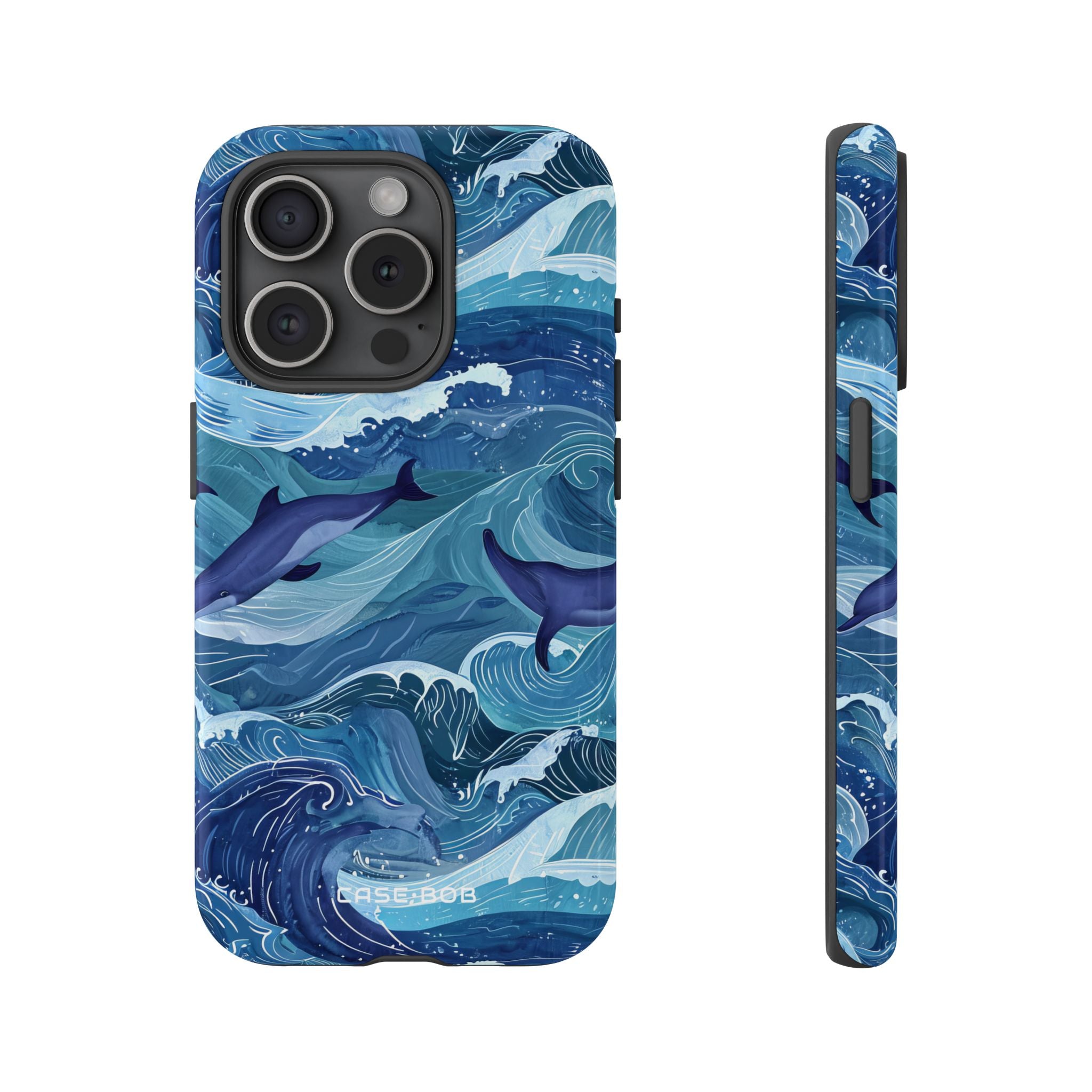 Dolphin Waves iPhone 15 Pro Case - Tough