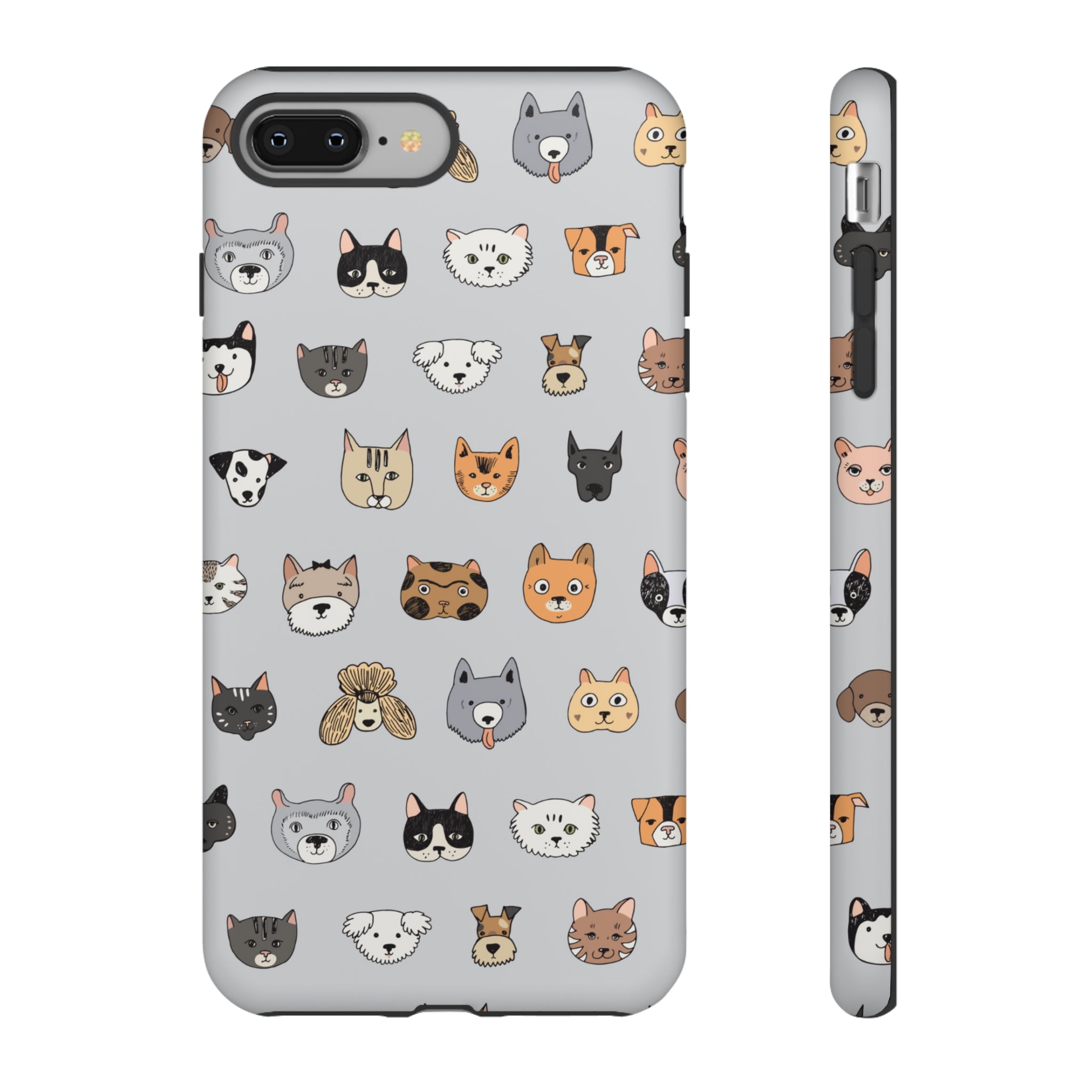 Cats n Dogs Pattern iPhone Case (Protective) iPhone 8 Plus Matte Phone Case