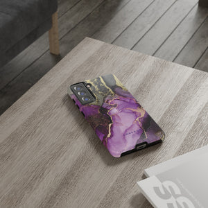 Purple Marble & Gold Phone - Protective Phone Case