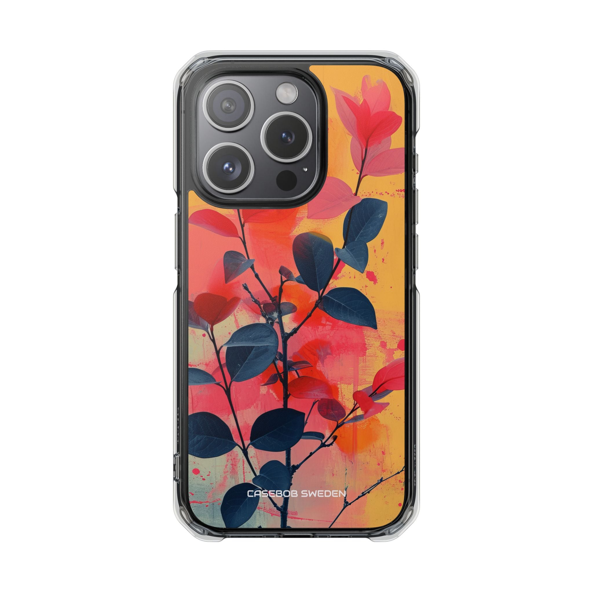 Yellow Botanical Splash - Clear Impact iPhone 15 Phone Case