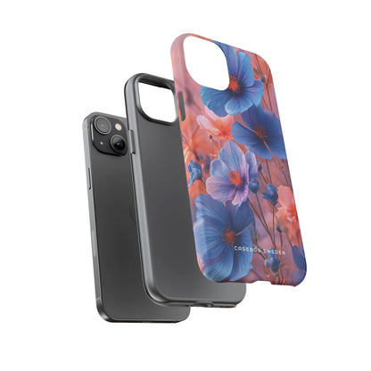 Harmonious Blooming Blues and Pinks iPhone 14 - Tough Phone Case