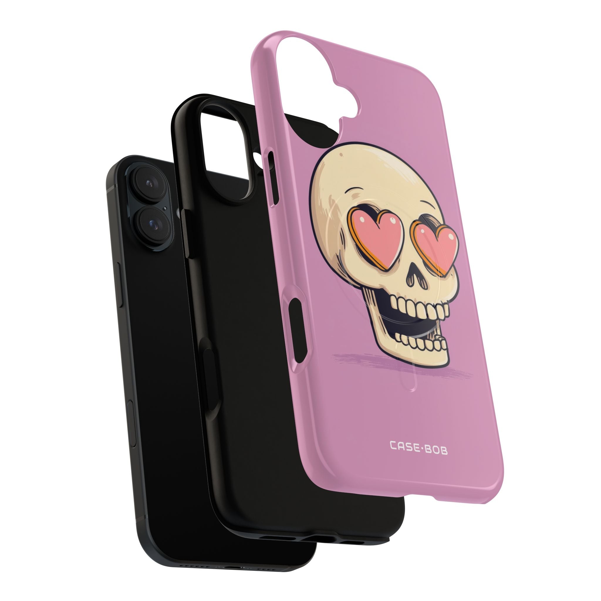 Heart Eyed Skull iPhone 16 Plus Case - Tough+