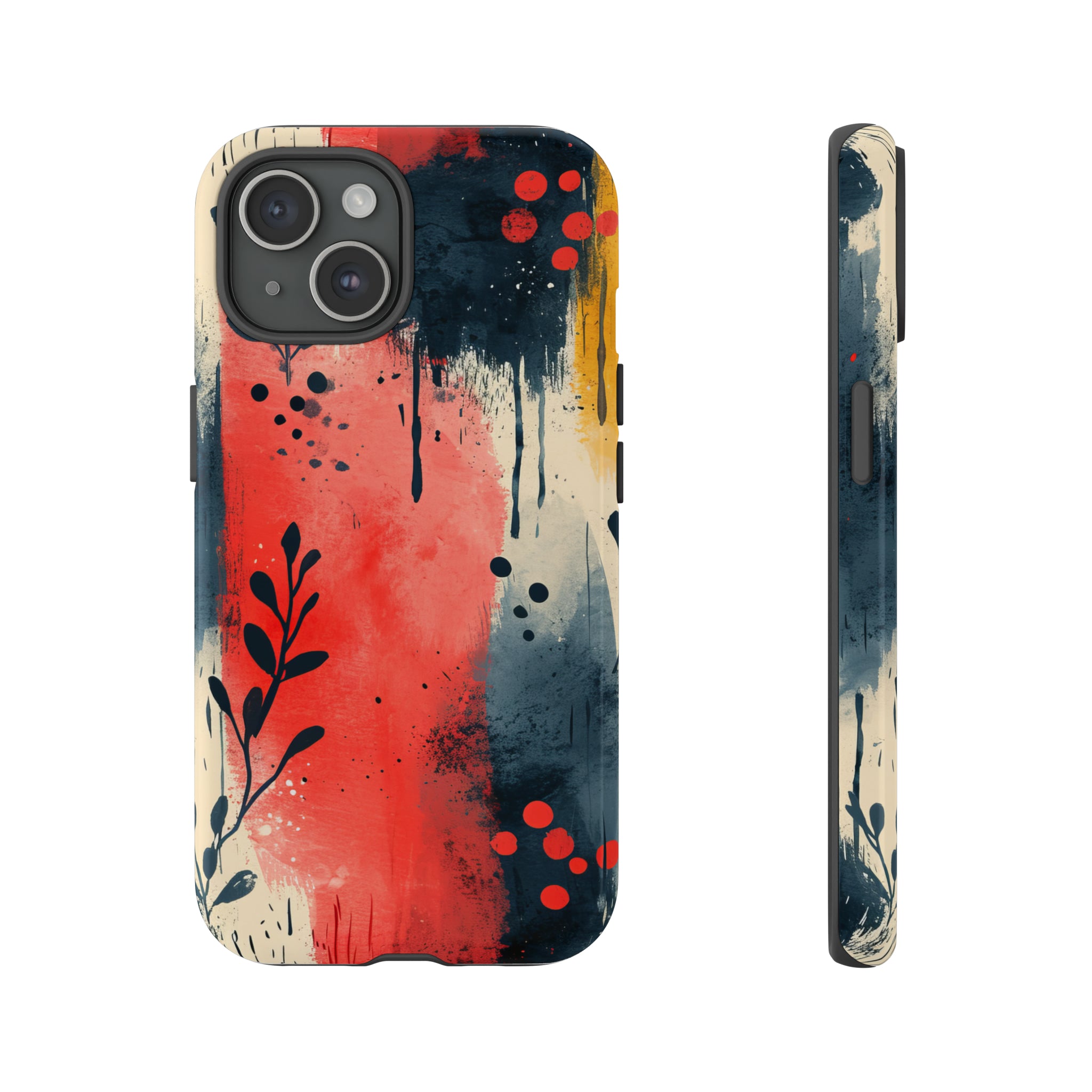 Scandinavian Leafy Brushstrokes - Protective Phone Case