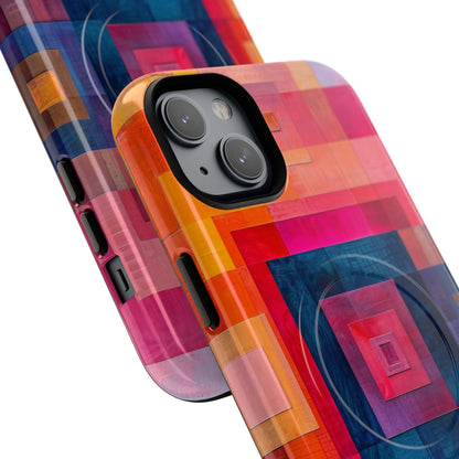 Vibrant Geometry - Tough + MagSafe® iPhone 14 Phone Case