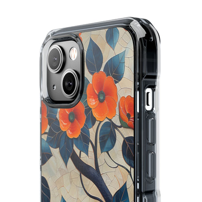 Orange Blossoms Mosaic Harmony iPhone 14 - Clear Impact Phone Case